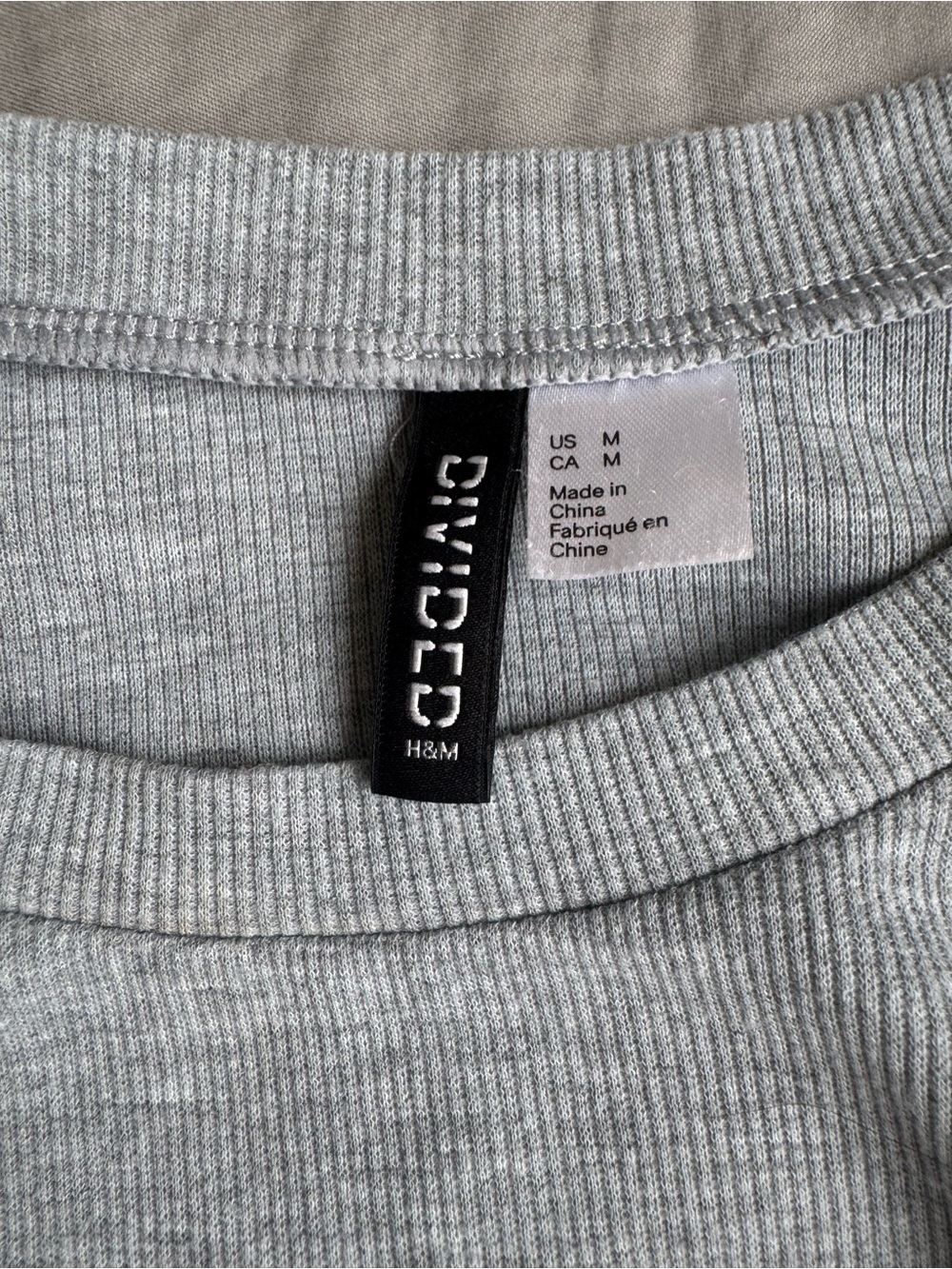 H&M Light Gray Ribbed Ruched Mini Dress - Picture 2 of 2